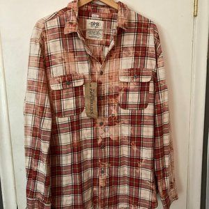 OPB hand-dyed plaid shirt XXL